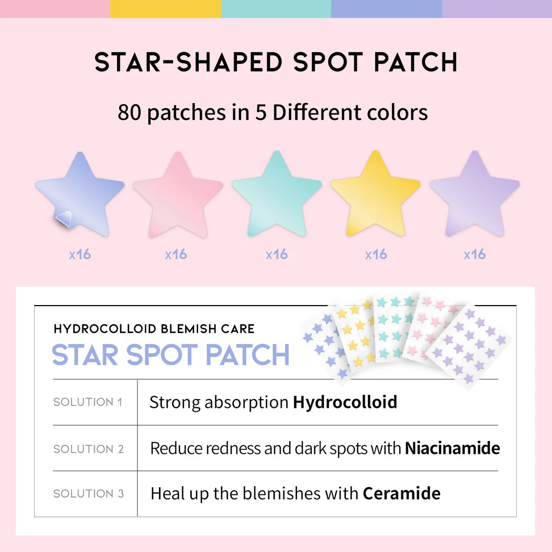 OOTD- Hydrocolloid Star Spot Patch-80 pcs
