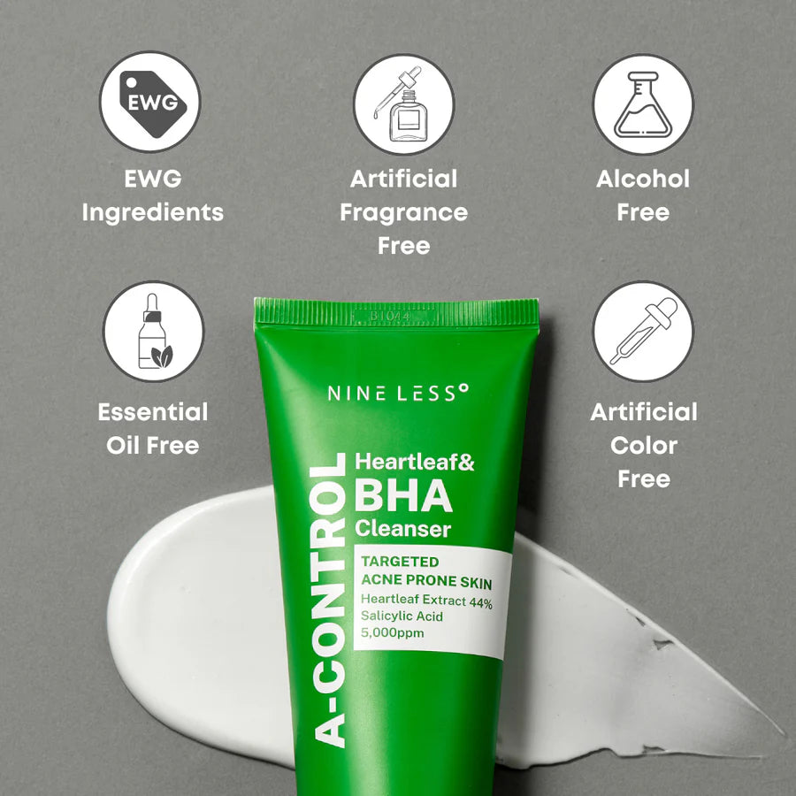 Nine Less A-Control Heartleaf & BHA Foam Cleanser-120ml